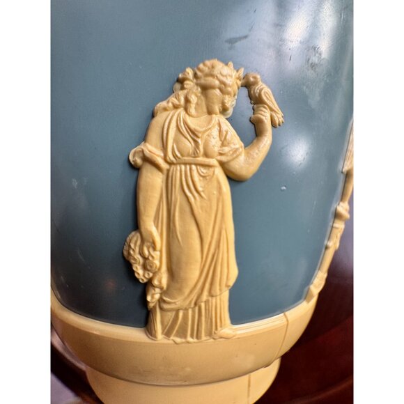 Dialene Better-Maid England Plastic Blue & Ivory Planter With Raised Design 5" V - Picture 13 of 15